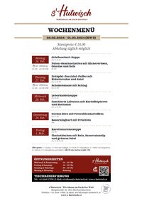 s'Hutwisch Wochenmenü KW 9 vom 26.02.2024 bis 01.03.2024